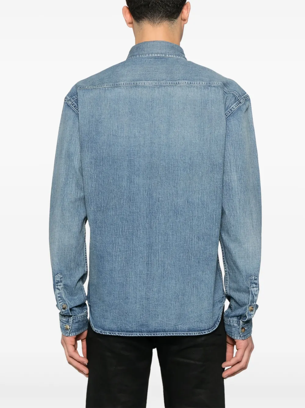Saint Laurent Cassandre denim overhemd Blauw