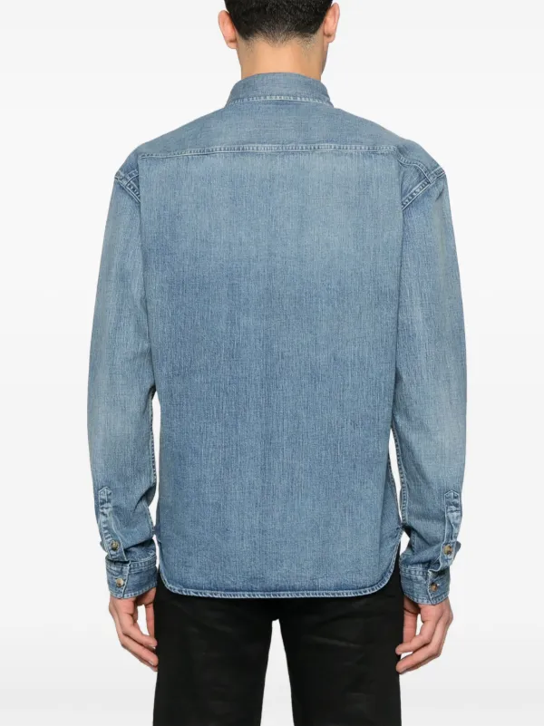 Saint Laurent Cassandre Denim Shirt | Blue | FARFETCH