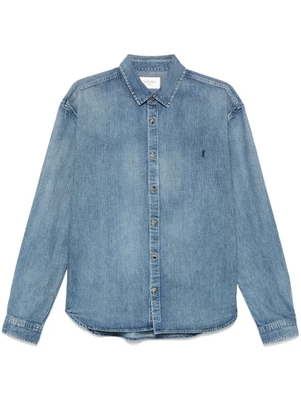 sorce  サンローランパリ デニムシャツ シャンプレ Saint Laurent Cassandre デニムシャツ | ブルー | FARFETCH JP