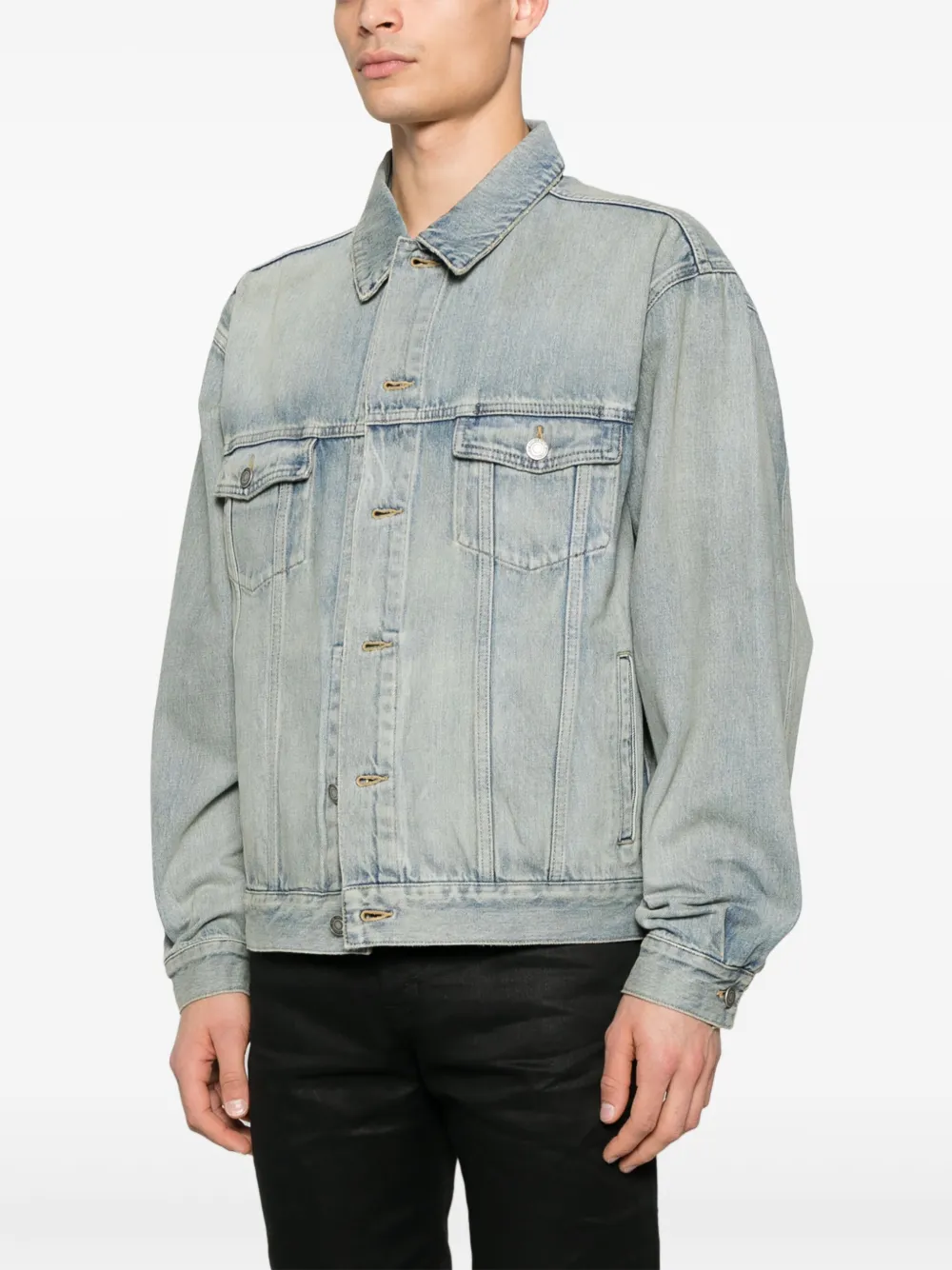 Saint Laurent Denim trucker jack Blauw