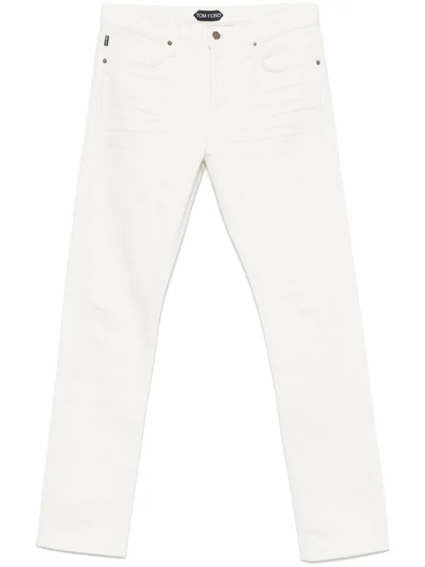 Tom Ford Ripped-detail Jeans in White