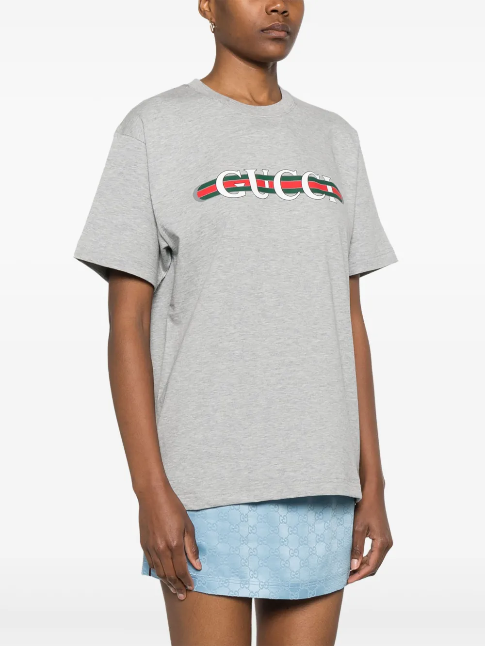 Gucci T-shirt met logoprint Grijs