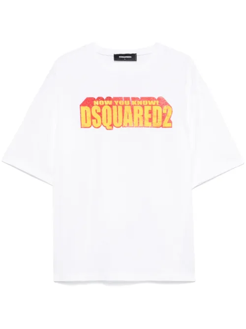 T-shirt à détail de slogan - DSQUARED2 - Modalova