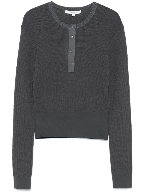 JW Anderson ワッフルニット セーター | グレー | FARFETCH JP