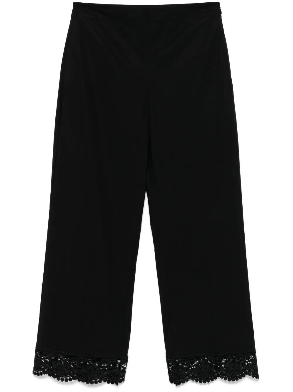 lace-trim trousers