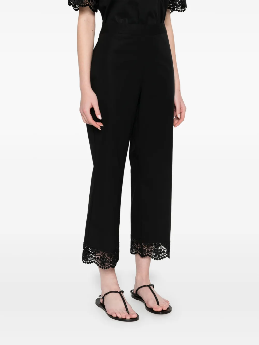 TWINSET LACE-TRIM TROUSERS