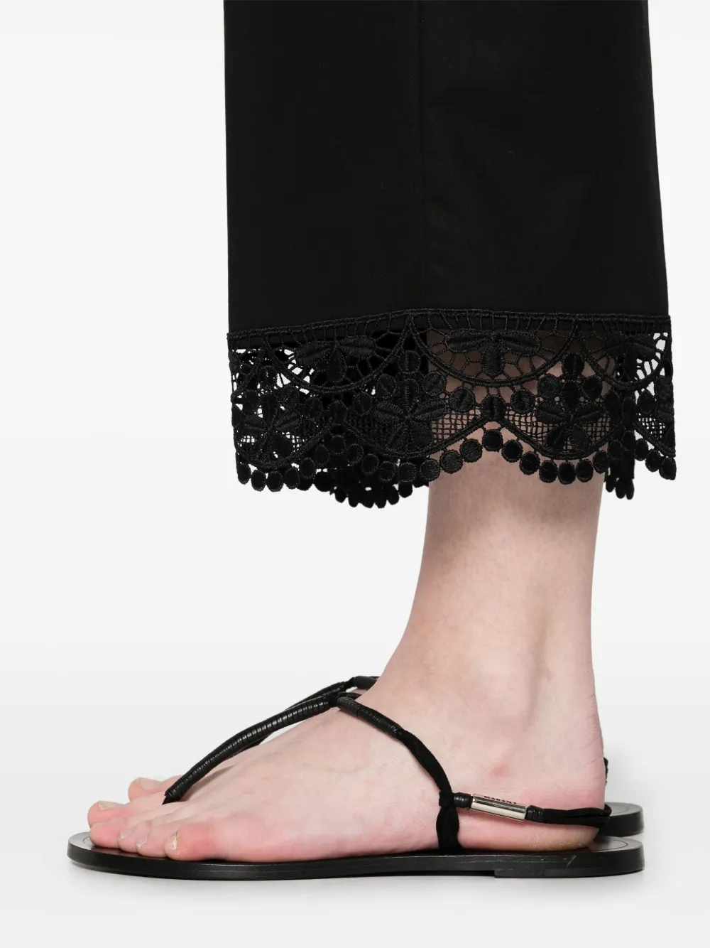 TWINSET LACE-TRIM TROUSERS