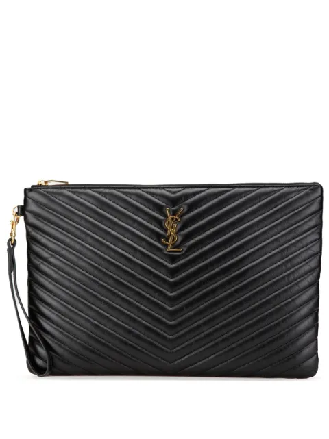 Saint Laurent Pre-Owned bolsa de mano Chevron Monogram Document Holder 2017