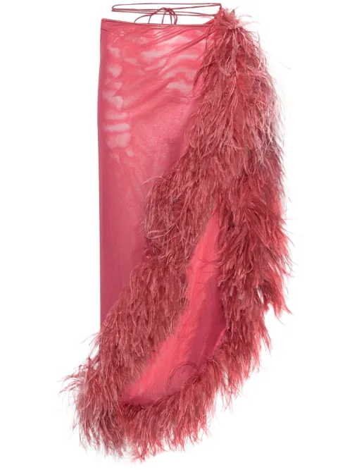 Jupe à ornements de plumes - Oséree - Modalova