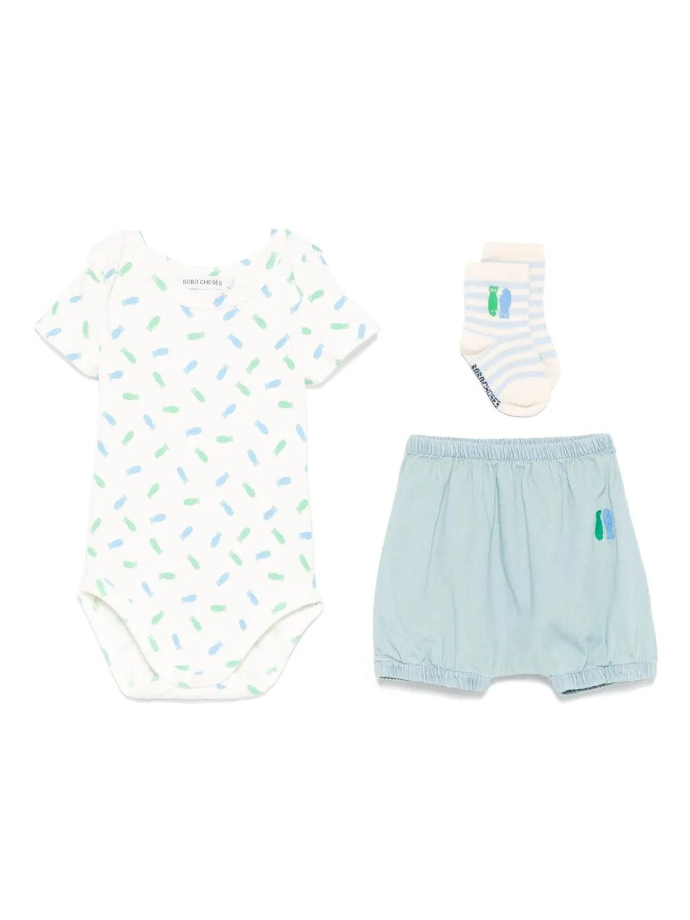 Bobo Choses Lucky Fish bodysuit set (set of three) | White | Image 1