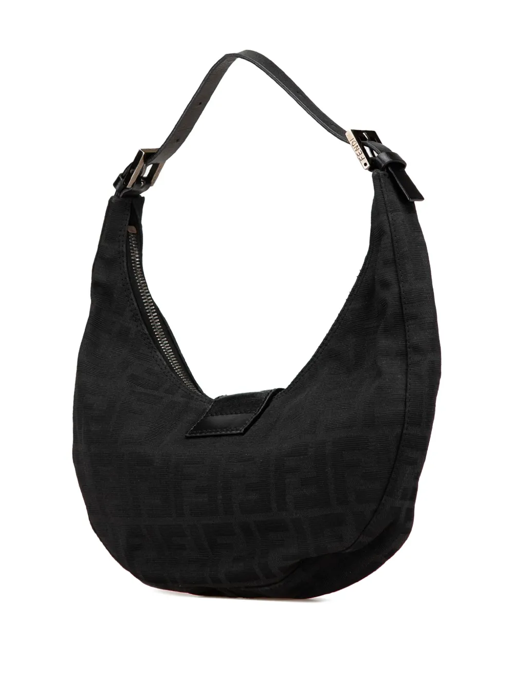 Fendi Pre-Owned 2000-2010 Zucca Canvas Croissant Hobo schoudertas - Zwart