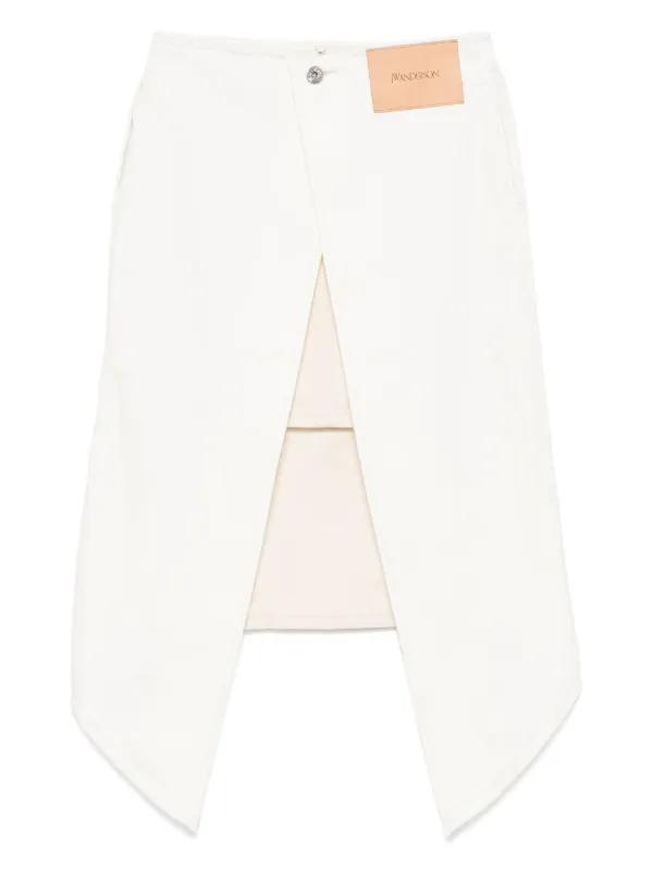 JW Anderson Layered Midi Skirt | White | FARFETCH UK