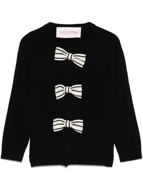 Cardigan à nœud brodé - Valentino Garavani - Modalova