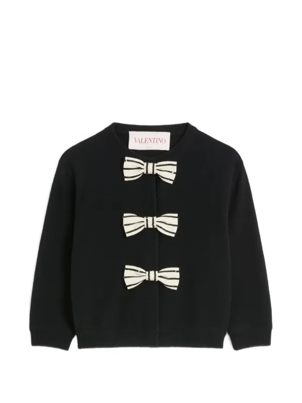 Valentino Garavani embellished-bow Cardigan | Black | FARFETCH HK