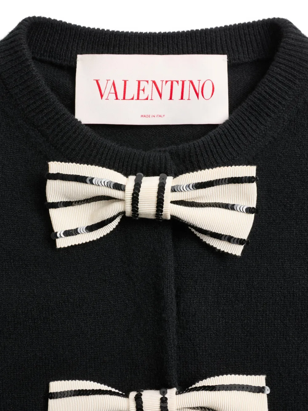 Valentino Garavani エンブロイダリーリボン カーディガン | ブラック