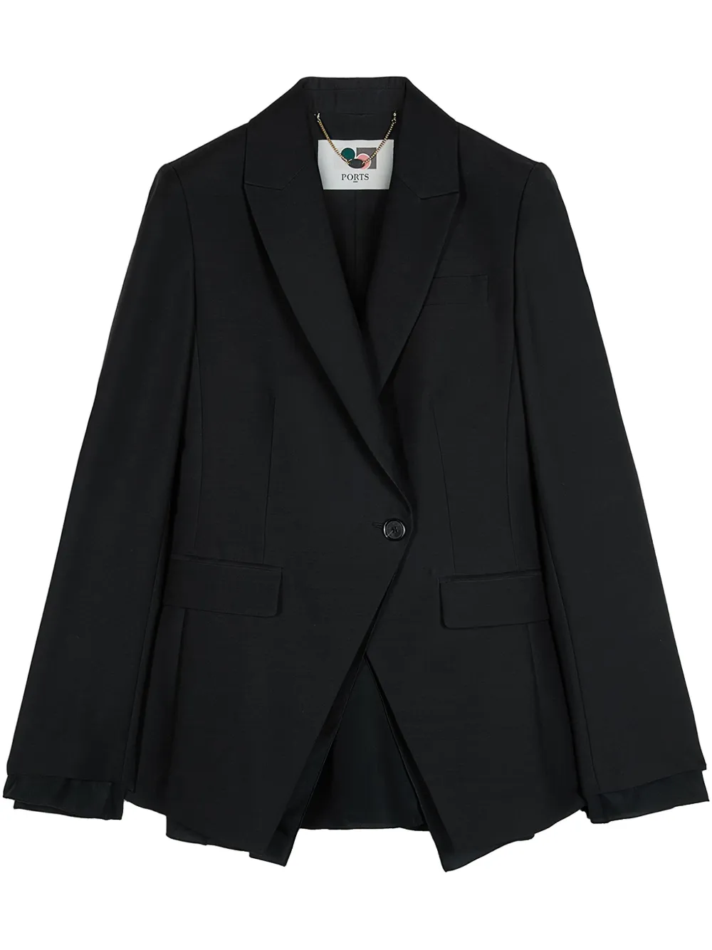 Ports 1961 Blazer met asymmetrische sluiting Zwart