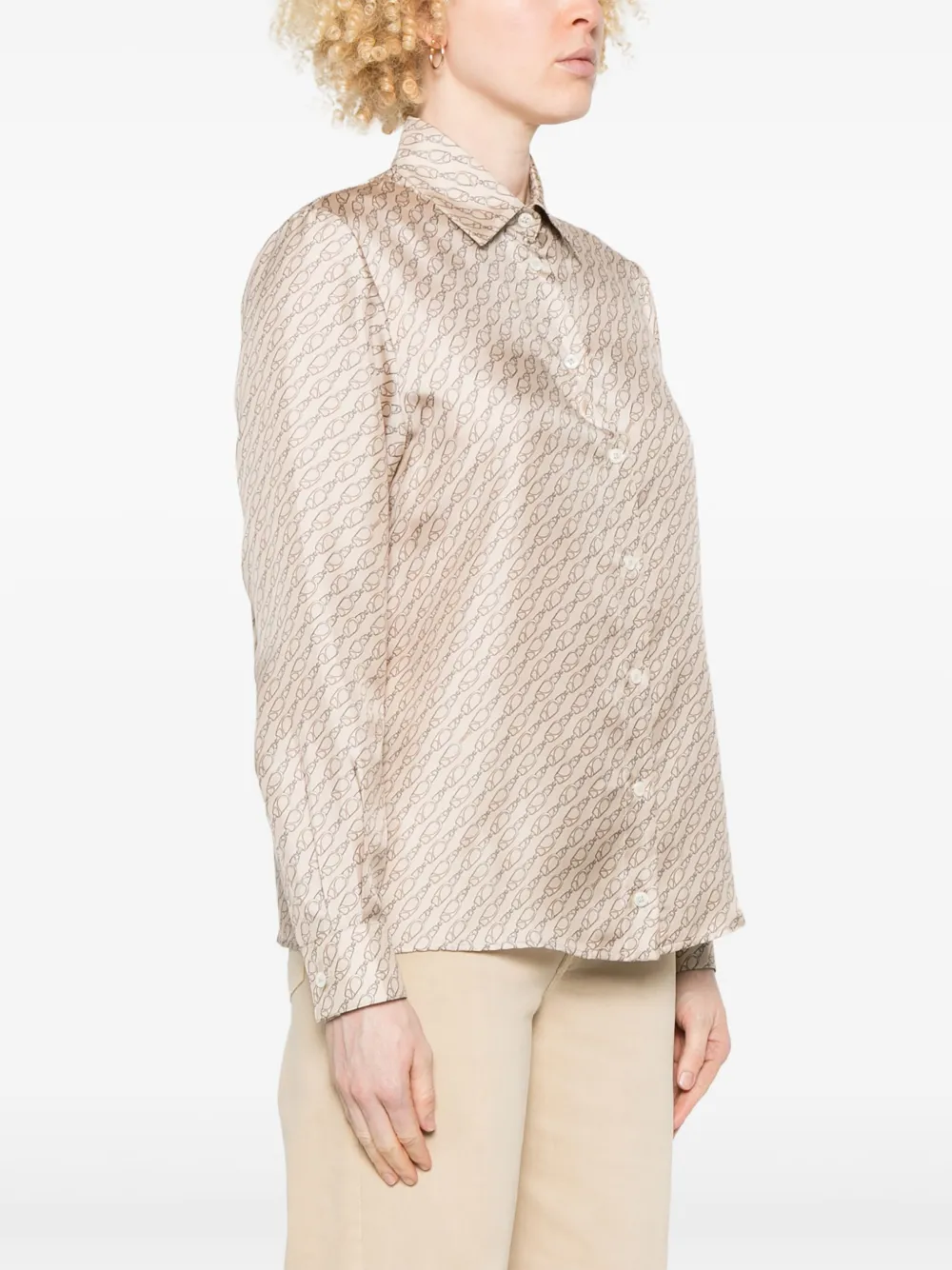 Herno Blouse met karabiner-print Beige