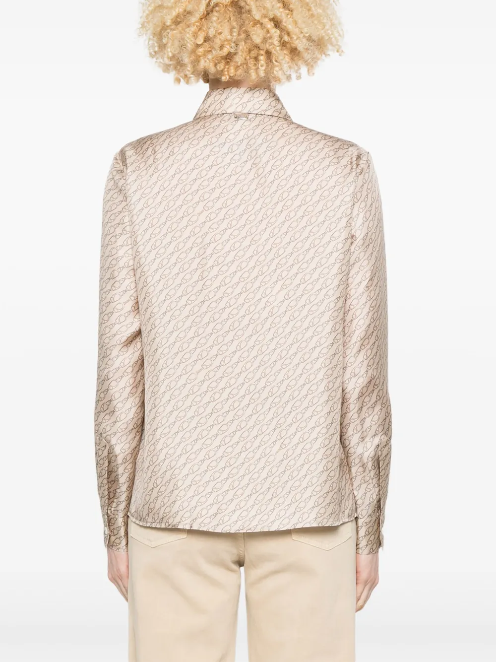 Herno Blouse met karabiner-print Beige