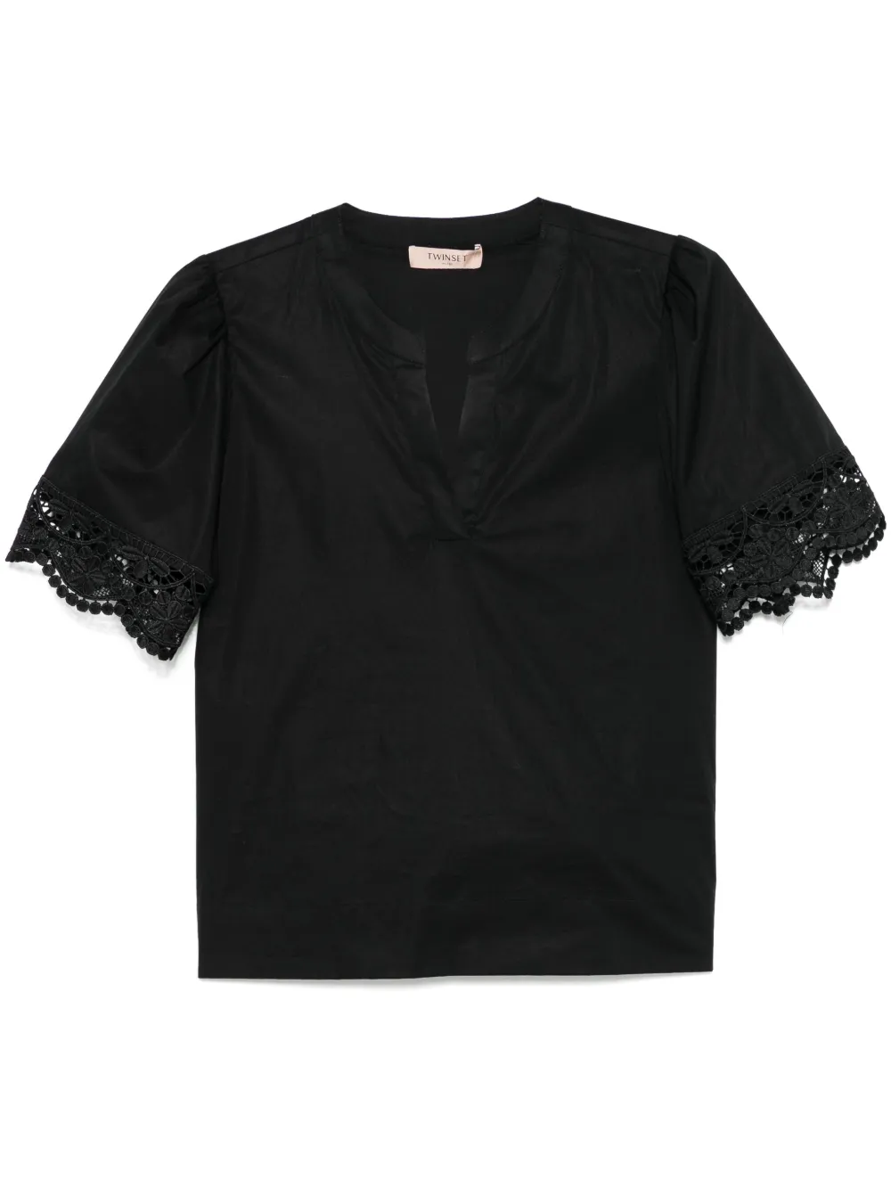 lace-detail blouse