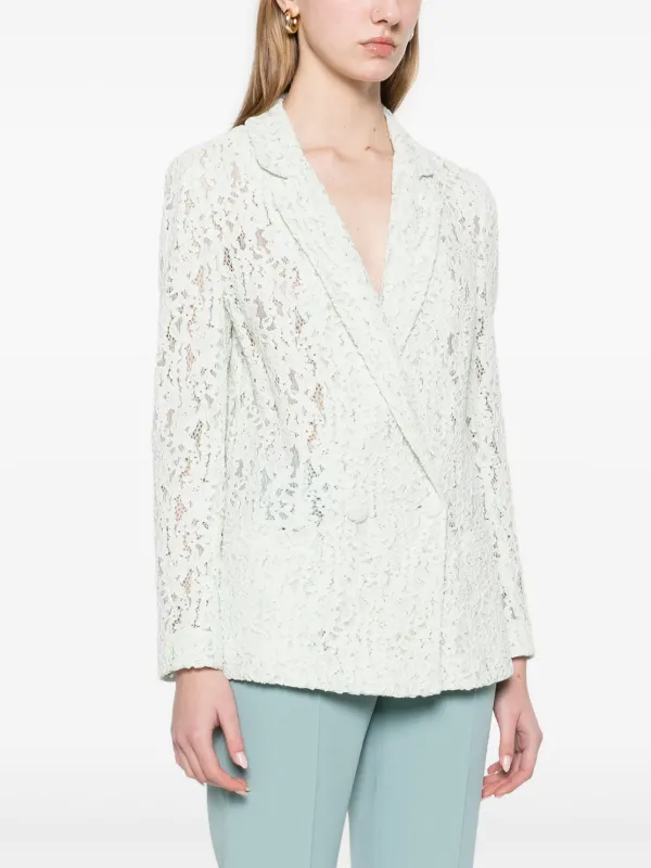 TWINSET Lace Blazer Green FARFETCH JO