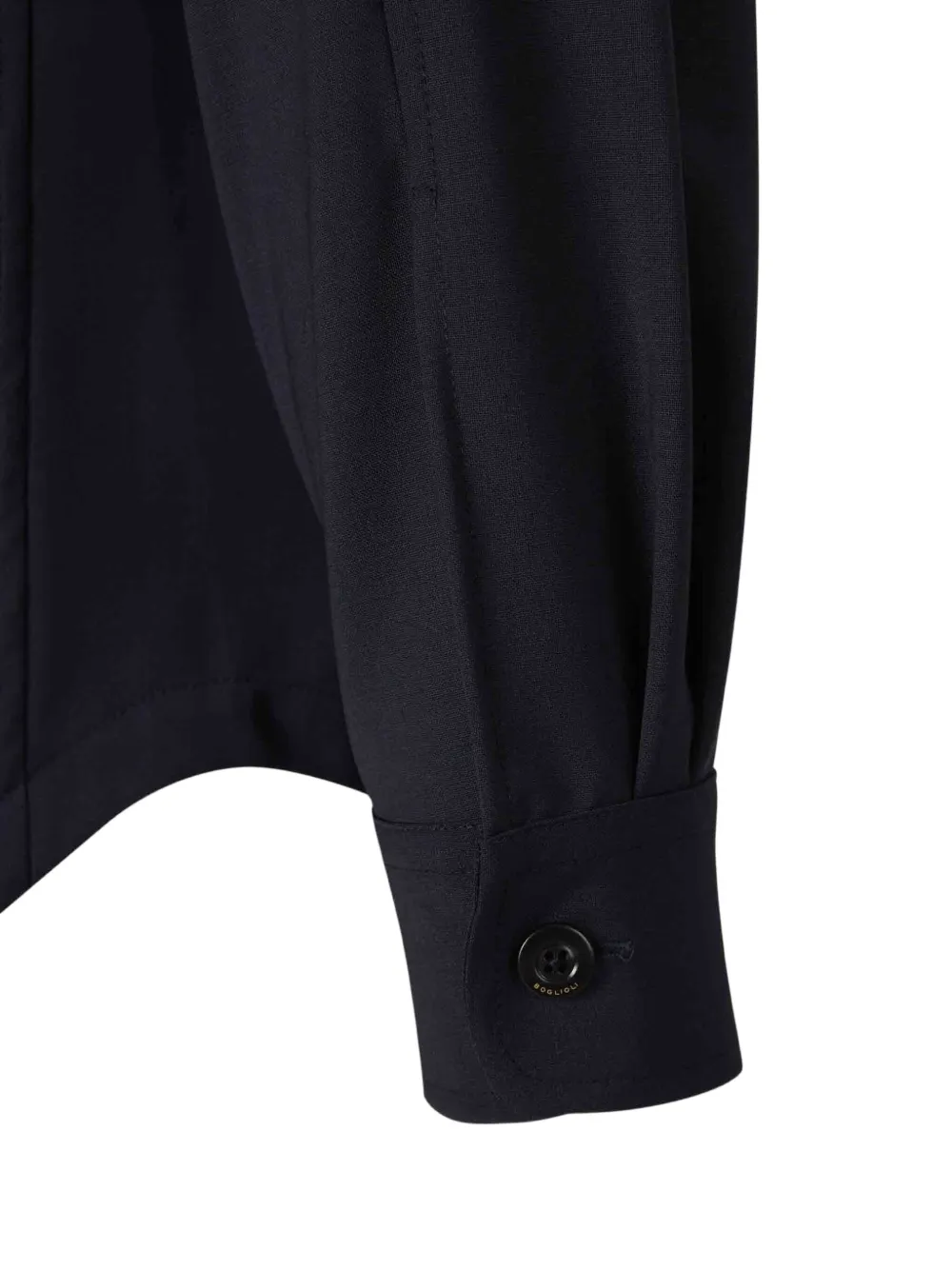 Boglioli Kraagloos overhemd Blauw
