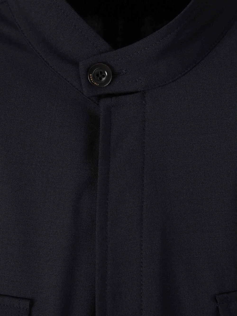 Boglioli Kraagloos overhemd Blauw