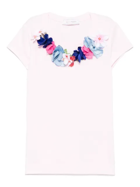 Monnalisa floral-appliqué T-shirt