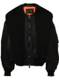 Balenciaga logo-tag bomber jacket - Black