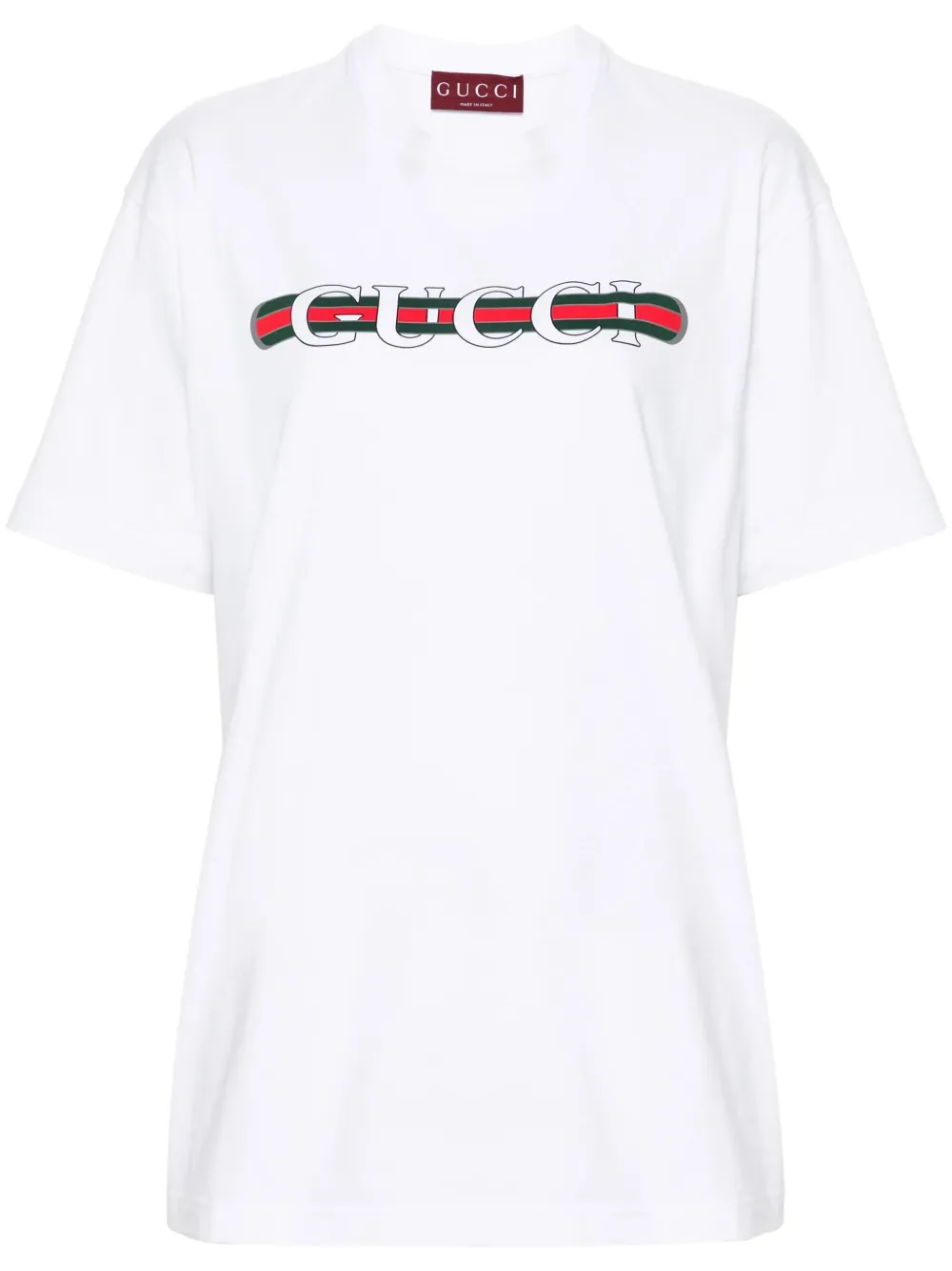 Gucci t-shirt en coton à logo imprimé - Blanc