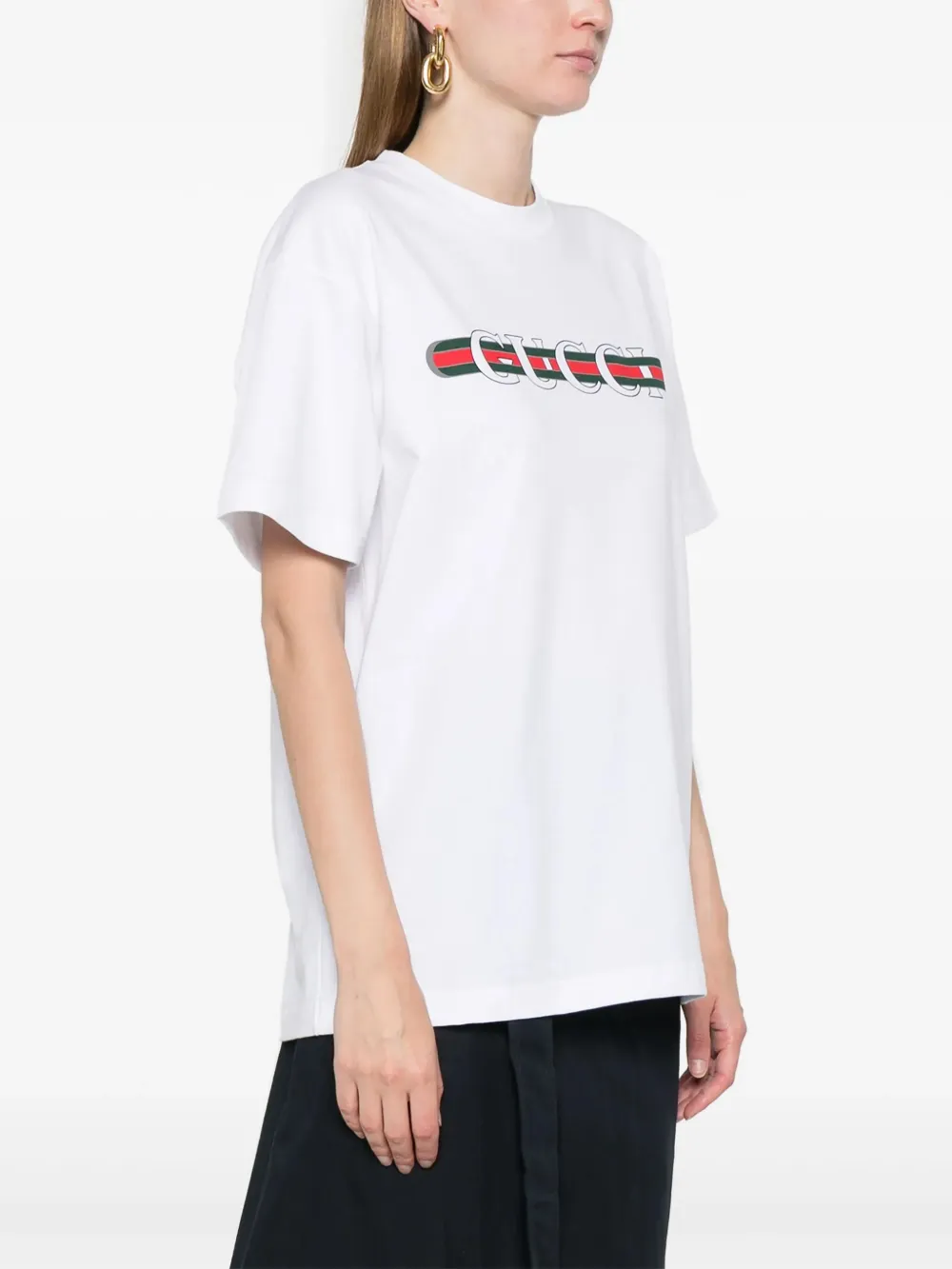 Gucci Katoenen T-shirt met logoprint Wit