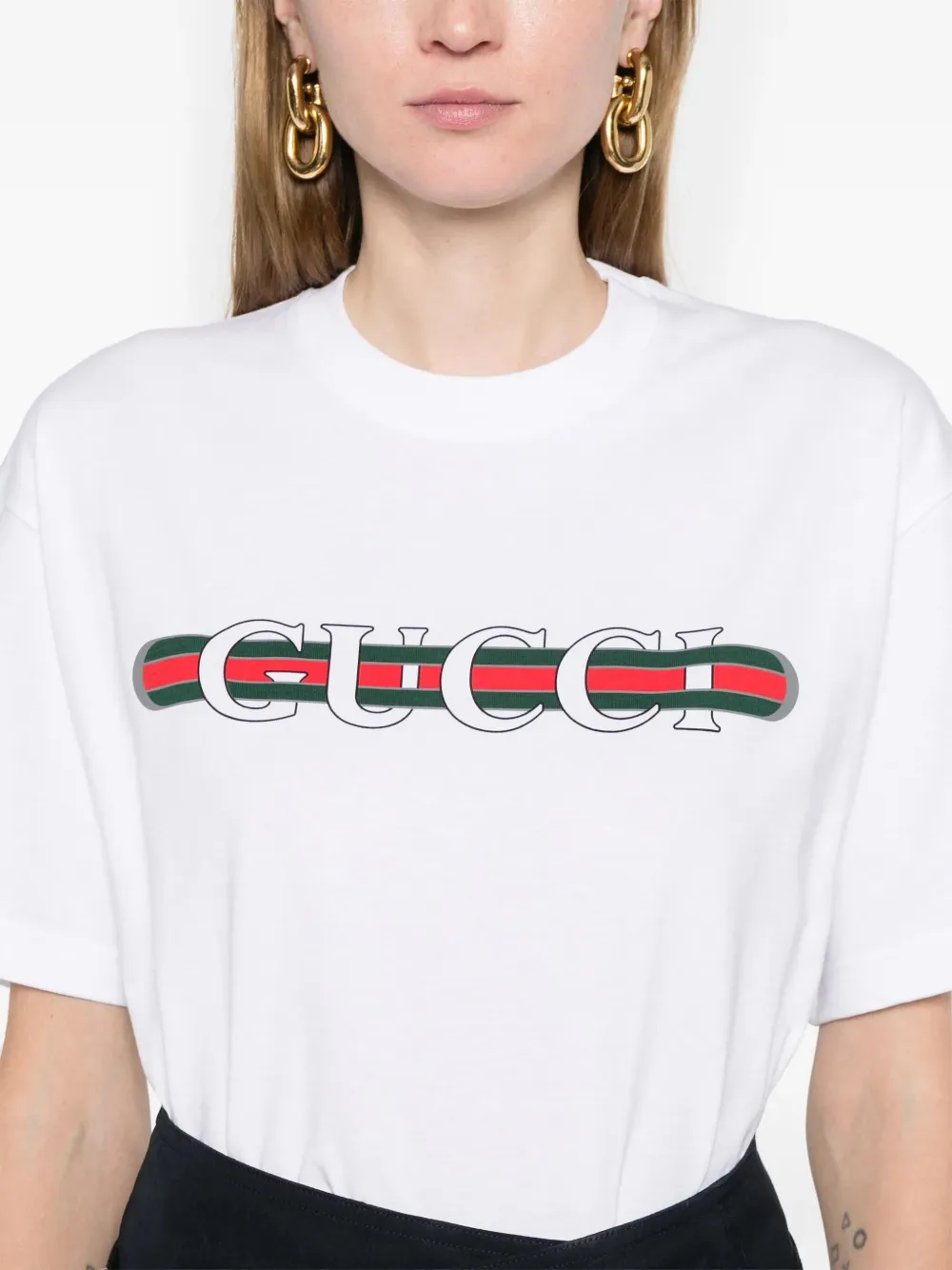 Gucci Katoenen T-shirt met logoprint Wit