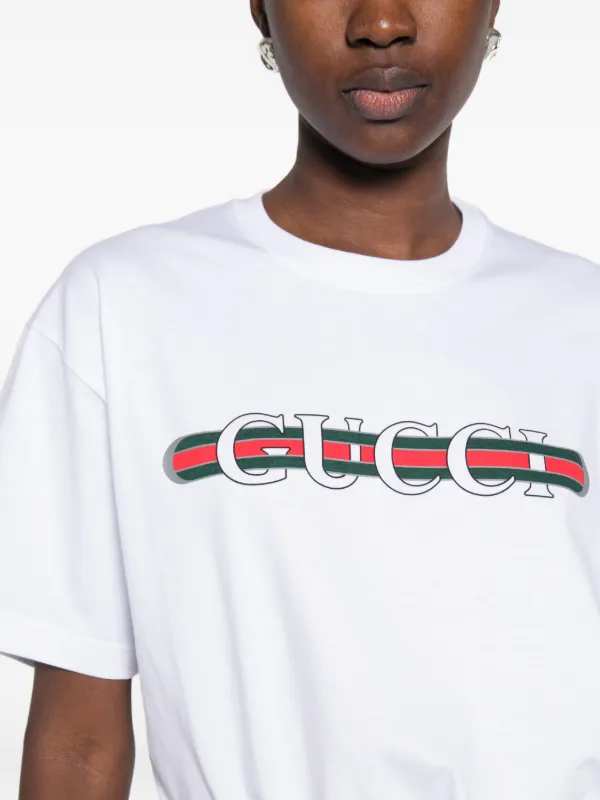 Gucci Printed Cotton Jersey T-shirt | White | FARFETCH OM