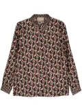 Gucci Interlocking G chain-print silk shirt - Black