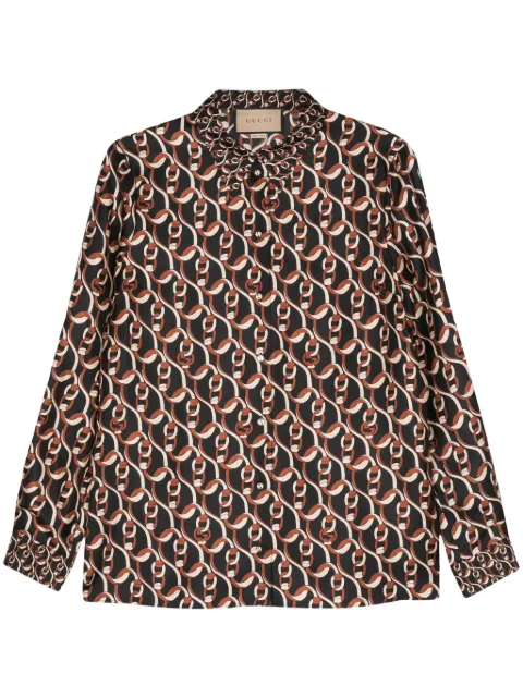 Gucci Seidenhemd mit GG-Print