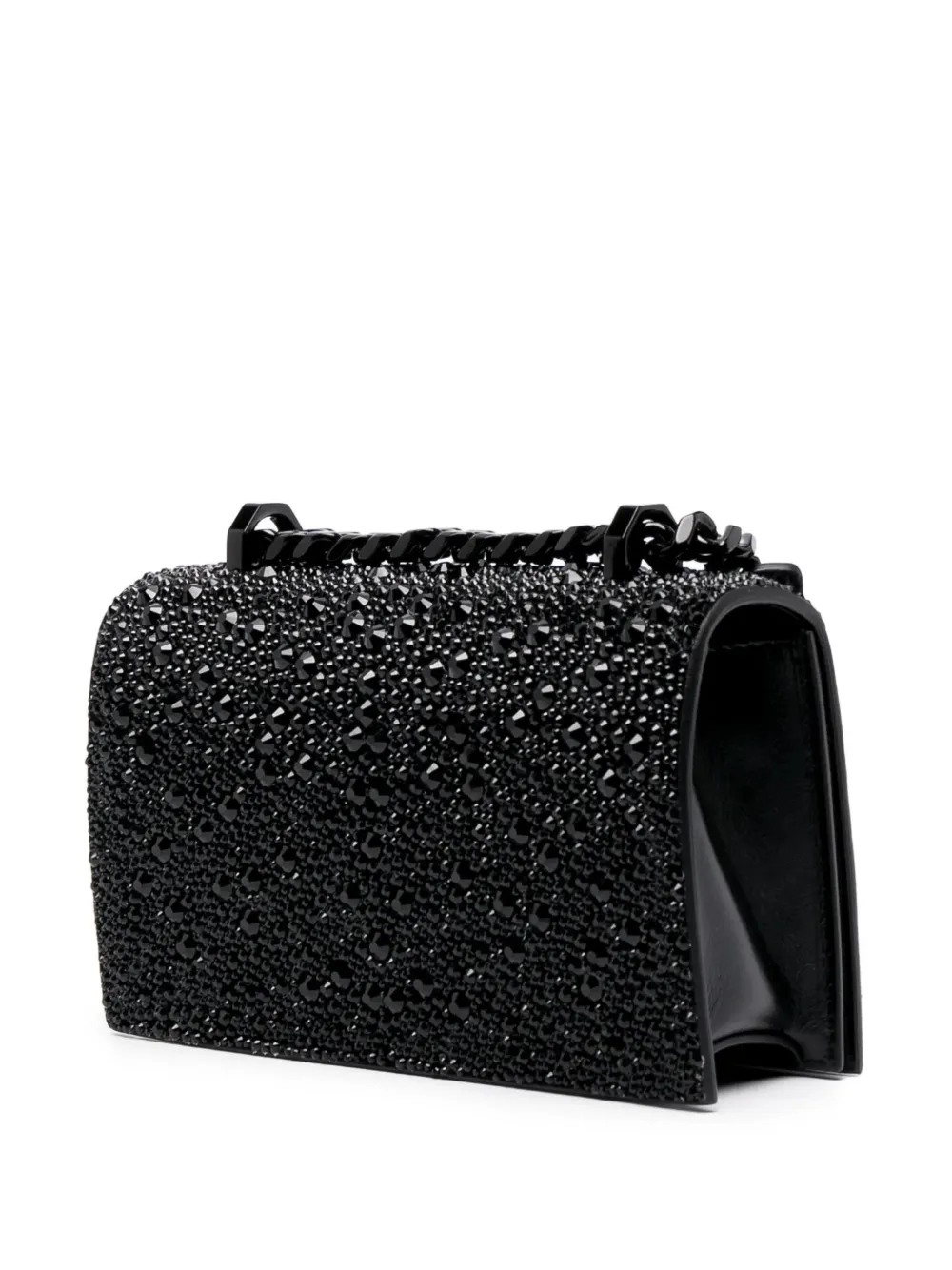 Alexander McQueen The Biker Jewelled kleine crossbodytas Zwart