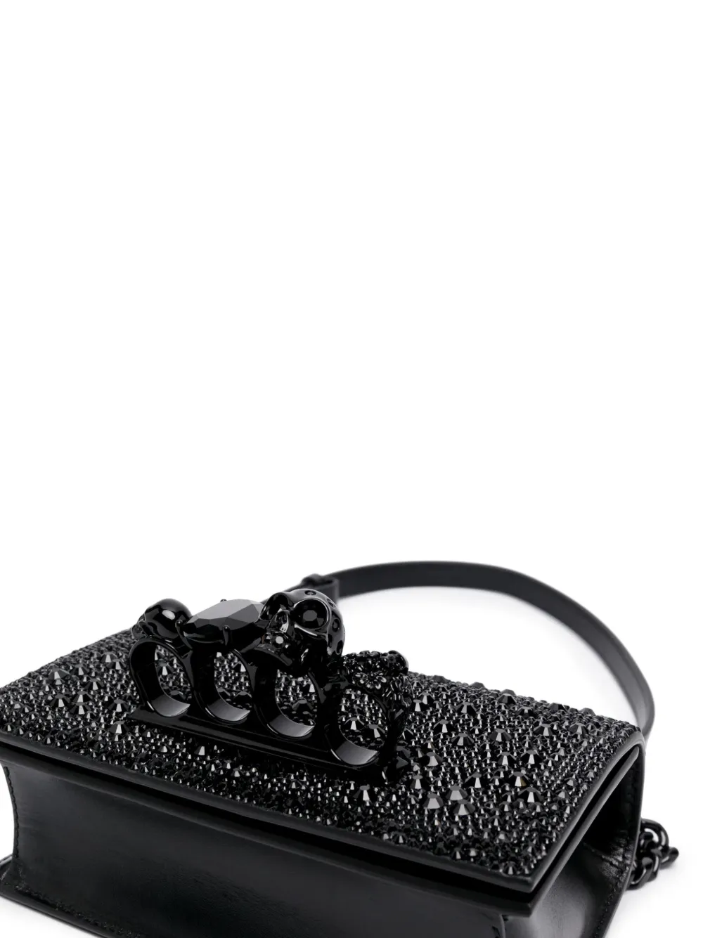 Alexander McQueen The Biker Jewelled kleine crossbodytas Zwart
