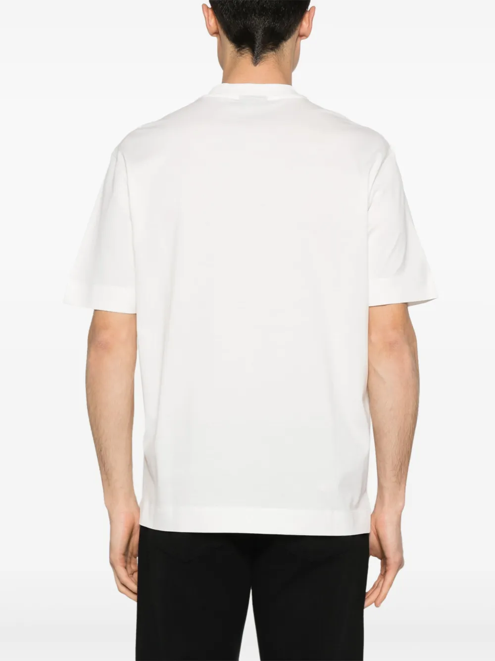 Emporio Armani T-shirt met logo jacquard Wit