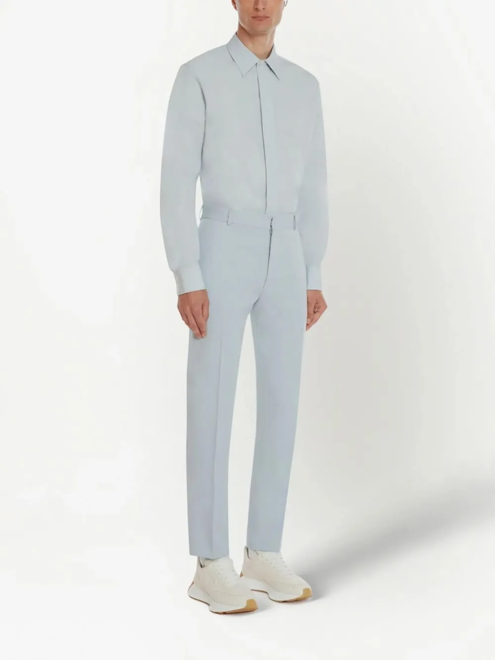  Alexander Mcqueen Camicia Con Abbottonatura Nascosta - Blu 