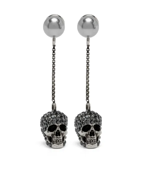 Alexander McQueen Pave Skull drop earrings