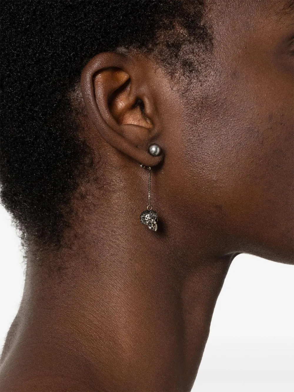 Alexander McQueen Pavé oorbellen met doodskop - Zilver