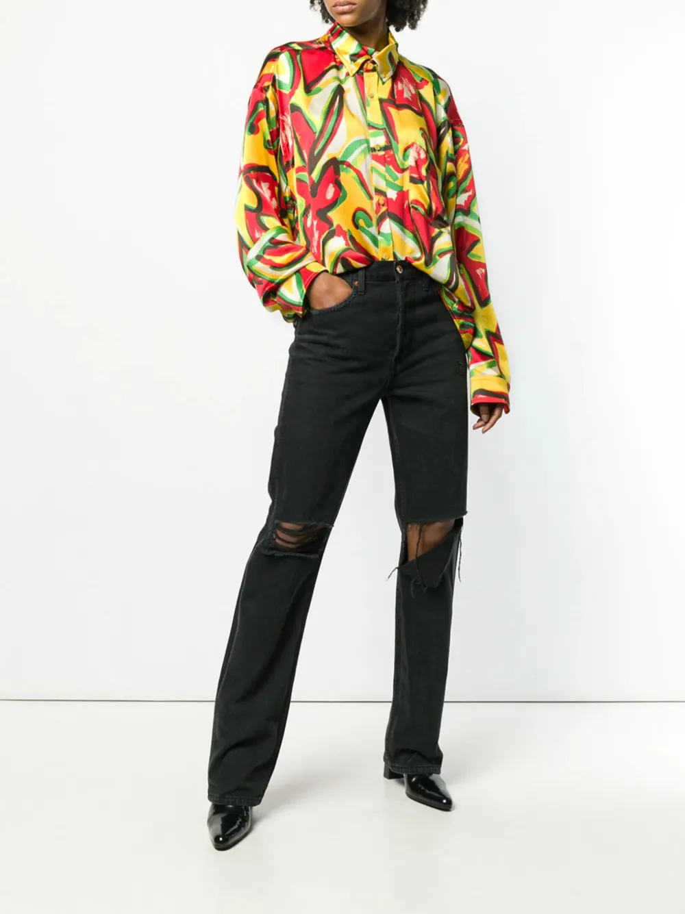 Balenciaga Scarf blouse Geel