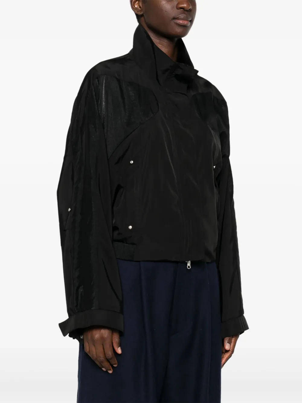 [LOW CLASSIC] / ☆25SS CONTRAST ZIP-UP SHORT JACKET / NAVY Low Classic Contrast zip-up Jacket | Blue | FARFETCH