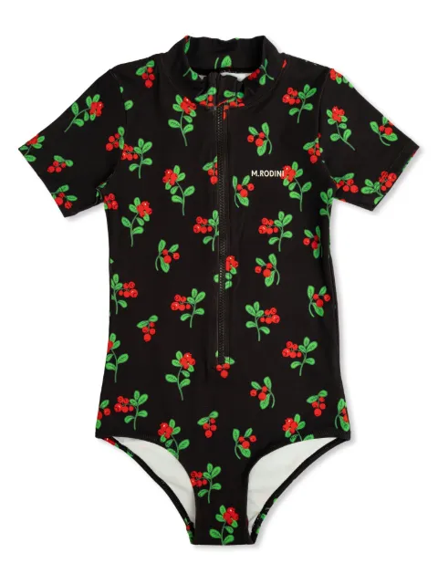 Mini Rodini traje de baño con cerezas estampadas y cierre
