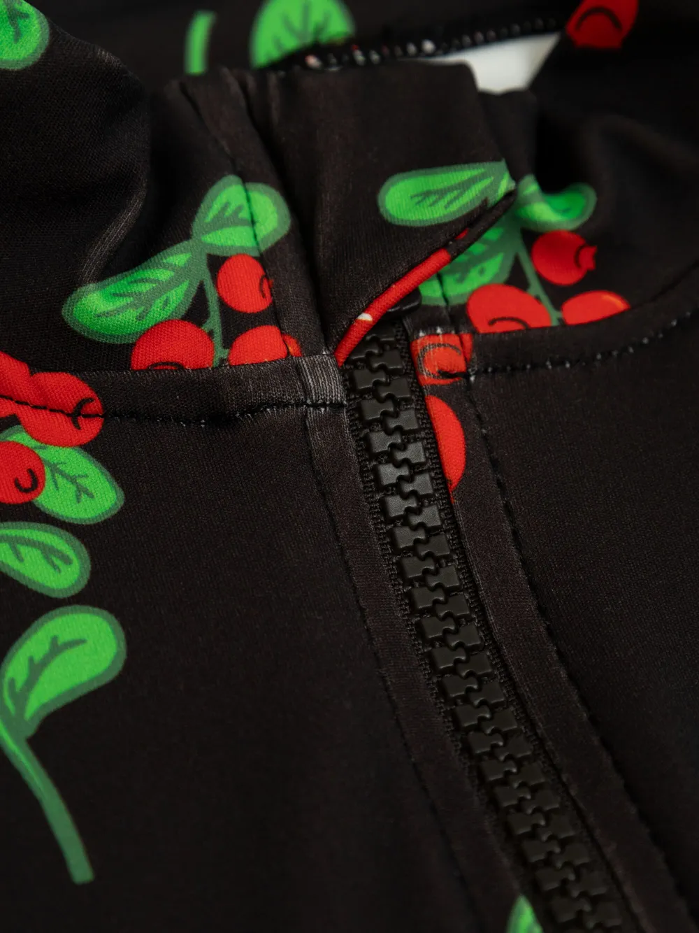 Mini Rodini Badpak met kersenprint en rits Zwart