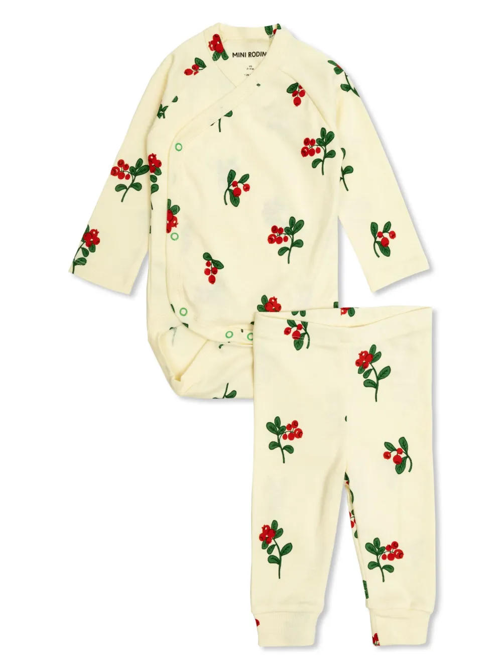 Mini Rodini Lingonberries romper en broek Beige