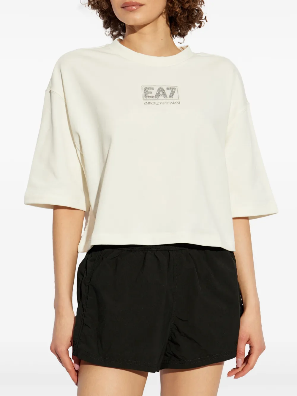 Ea7 Emporio Armani T-shirt met logo Beige