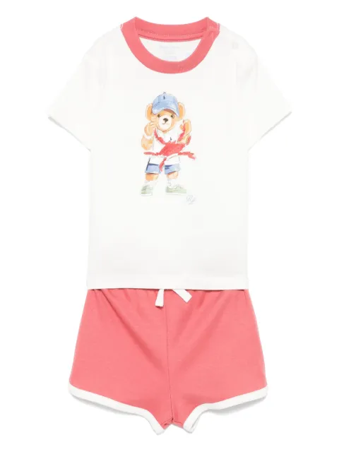 POLO RALPH LAUREN KIDS Polo-Bear cotton shorts set