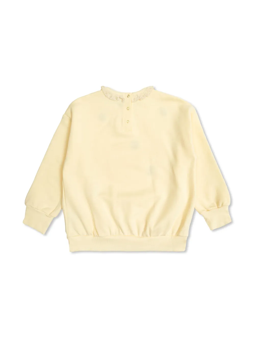 Shop Mini Rodini Ruffle-collar Embroidered Sweatshirt In Weiss