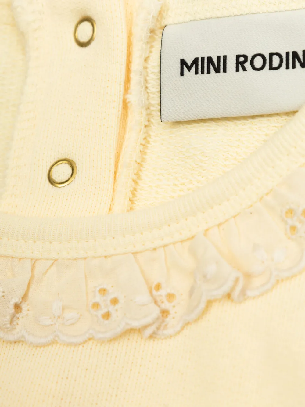 Shop Mini Rodini Ruffle-collar Embroidered Sweatshirt In Weiss