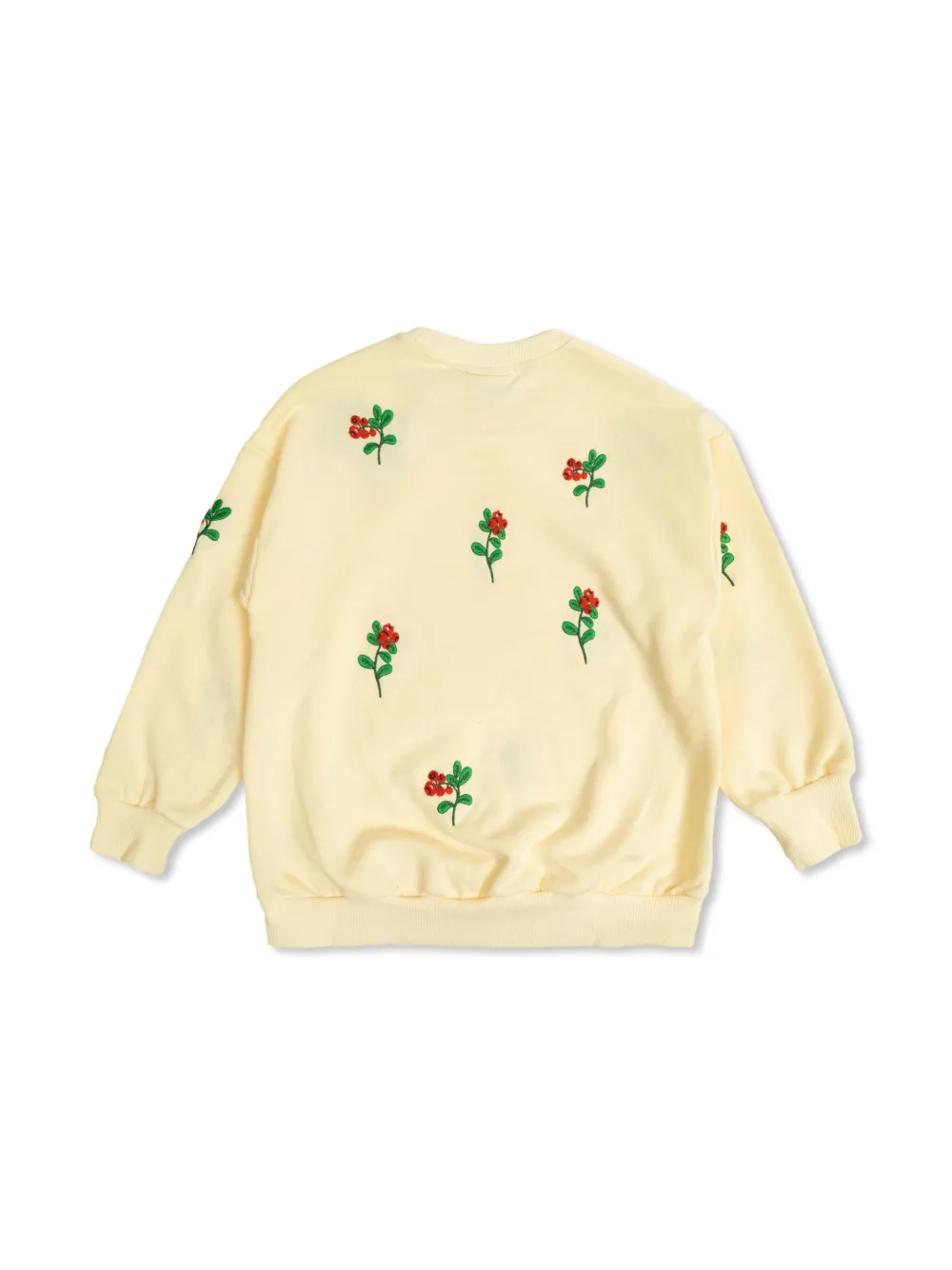 Mini Rodini Sweater met geborduurde bloemen Wit